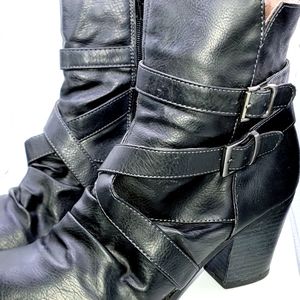 Natural Soul Women's 9M Faux Leather Ankle Boots